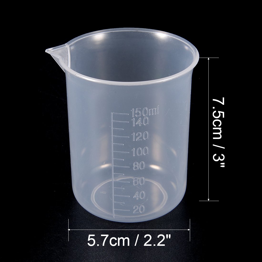 Sourcing Map Bécher gradué plastique 150ml lot 11 transparent