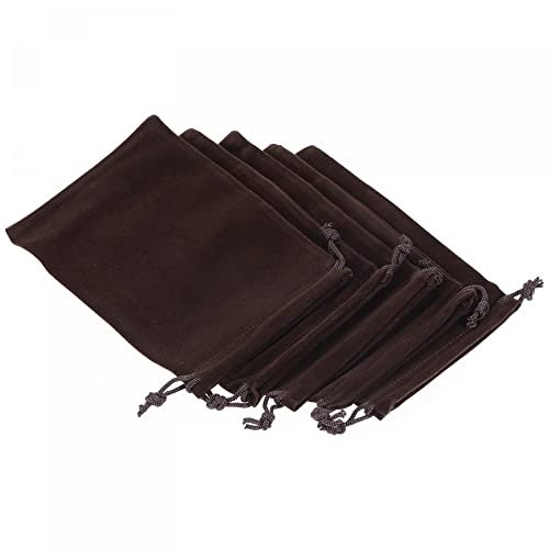 Sourcing Map 18x12cm Pochette Microfibre Marron Lot 5