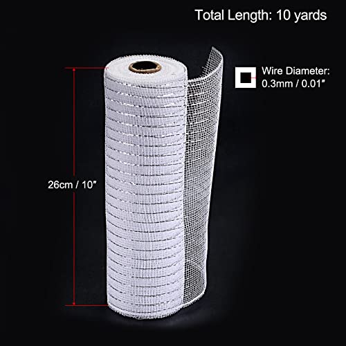 Sourcingmap ruban maille toile jute blanc argent 26cmx9m