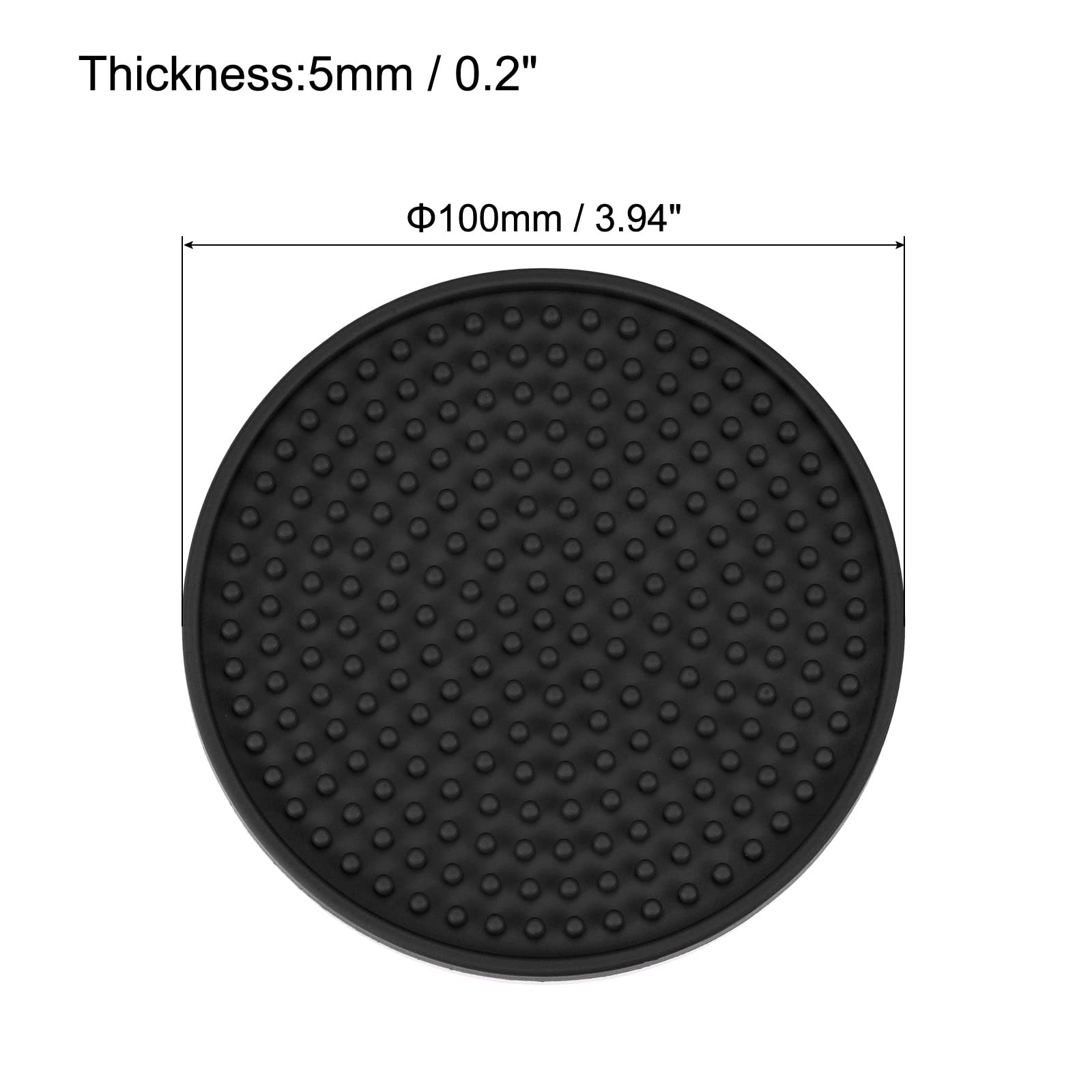 Sourcingmap Home & Garden dessous de verre noir 100 mm lot 8 caoutchouc