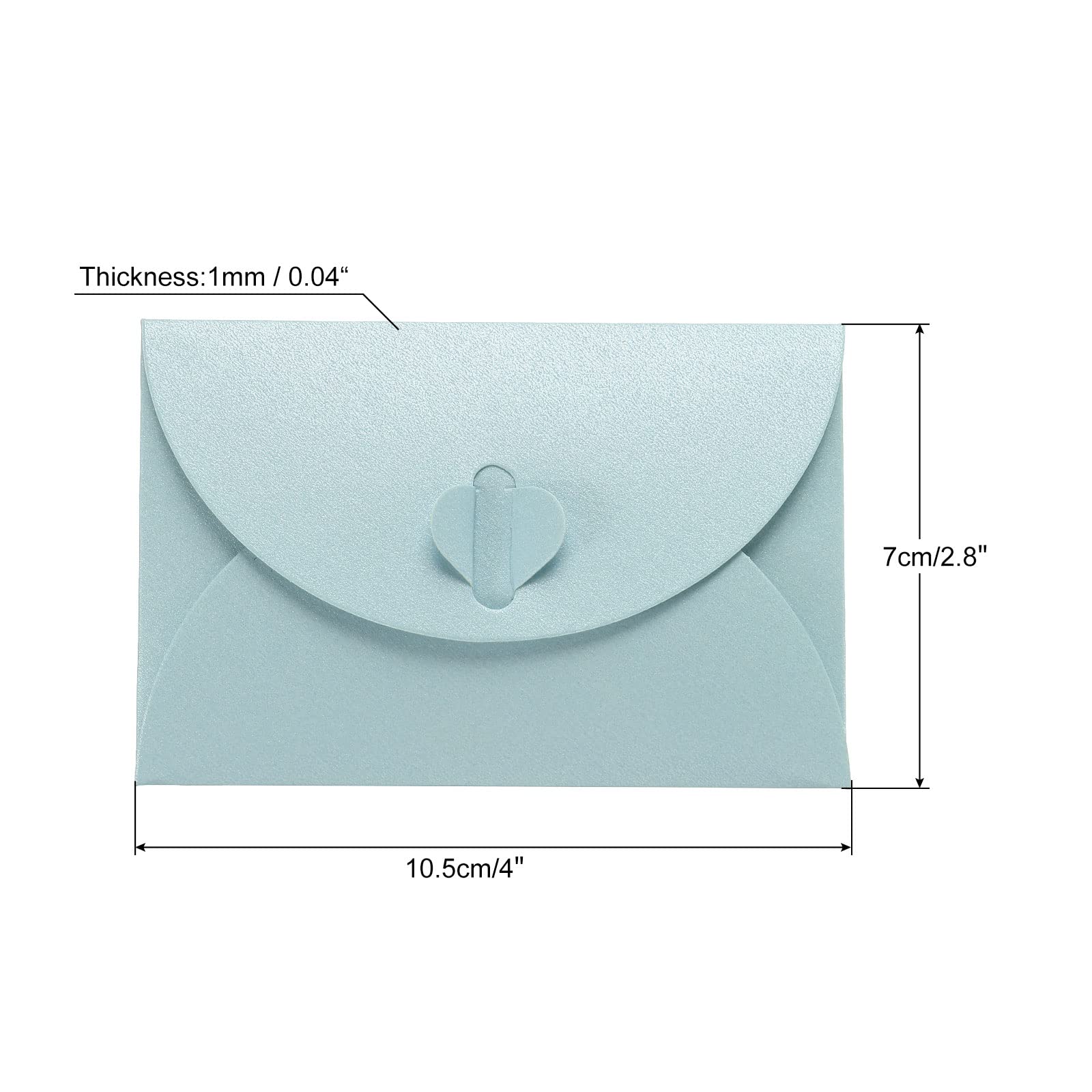 sourcing map Mini Enveloppes Cœur Bleu Clair 24 pcs 7x10,5cm
