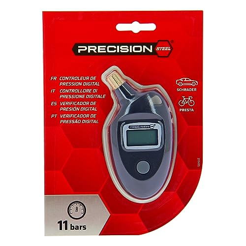 PRECISION STEEL Contrôleur Pression Pneu Digital Noir