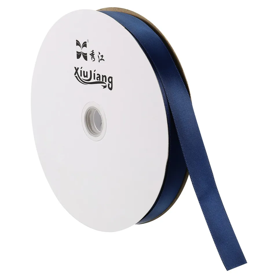 Sourcing Map Ruban Satin Bleu Marine 20 mm x 91,4 m Rouleau