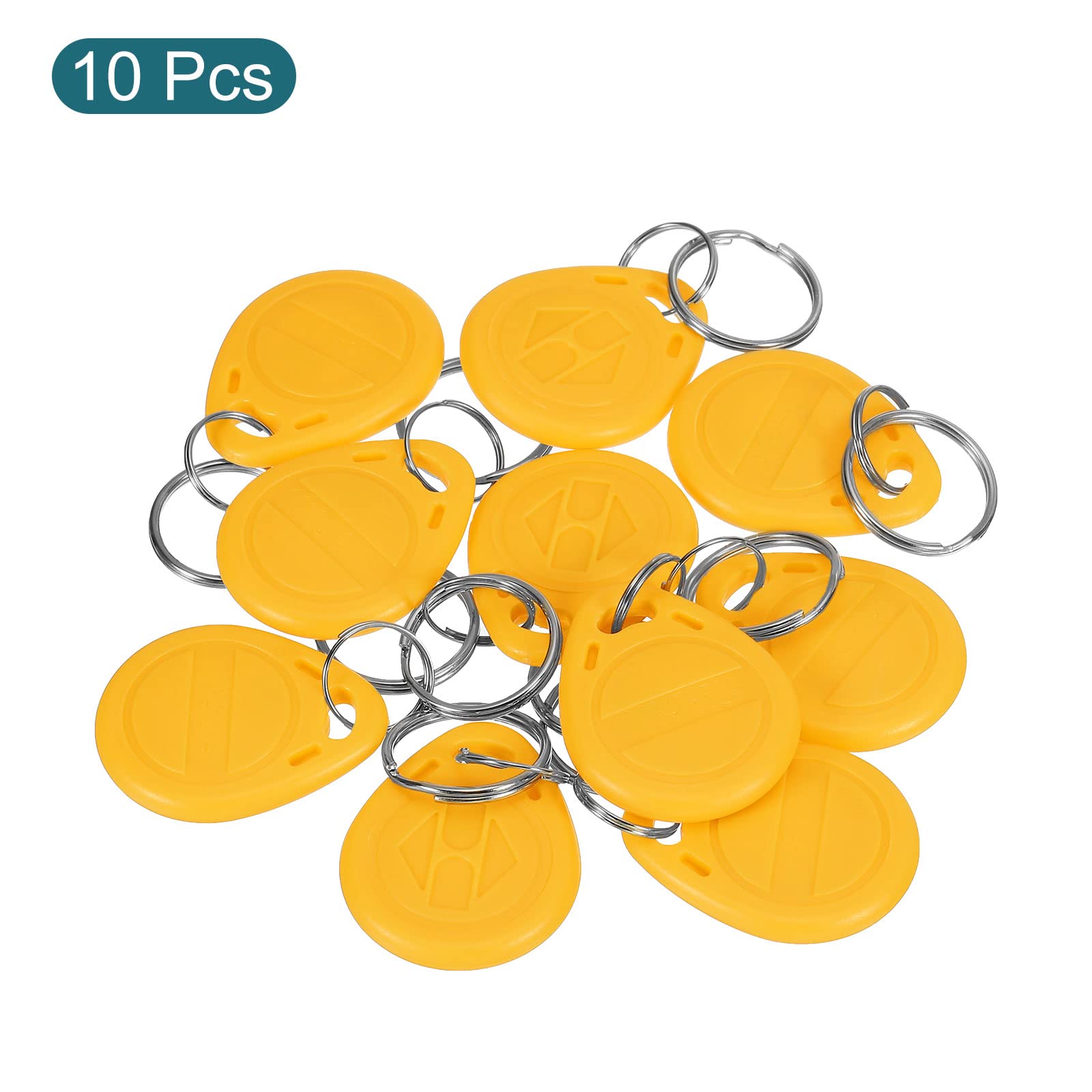 sourcing map badge RFID 125kHz jaune porte-clés lot 10