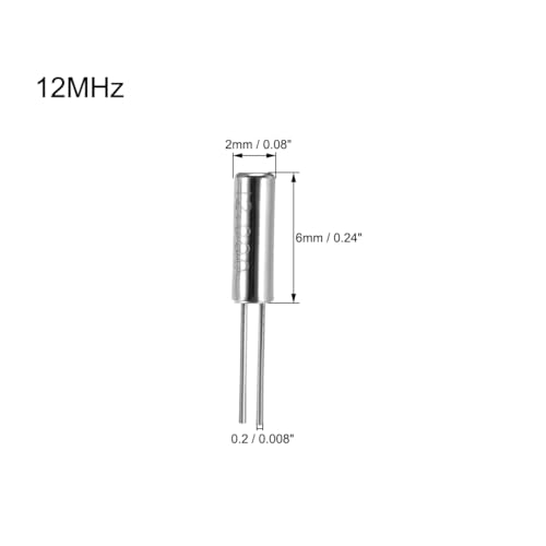 sourcing map kit quartz 12MHz DIP 30 pcs 2x6mm 3x8mm cristal