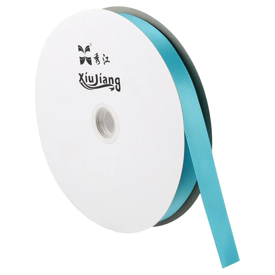 sourcing map ruban satin 20mmx91,4m bleu bleuet double face