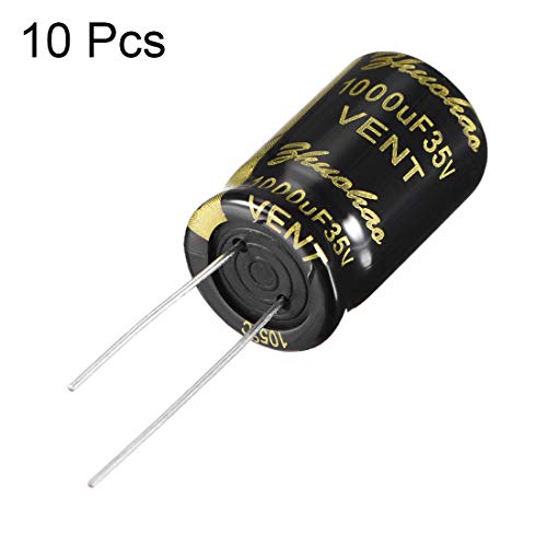 sourcing map condensateur électrolytique 1000uF 35V 10 pcs 105°C