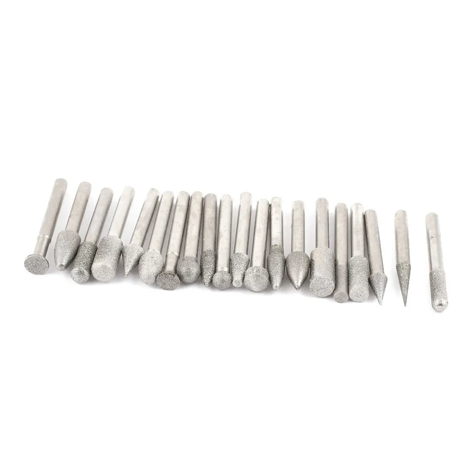 sourcing map Pointe Diamant Tige 6 mm Lot 20 Coffret