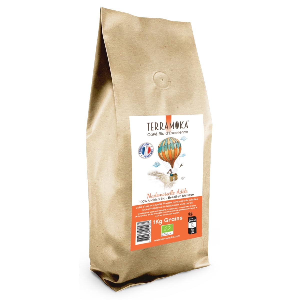 Terramoka Mademoiselle Adèle café en grains 1 kg bio