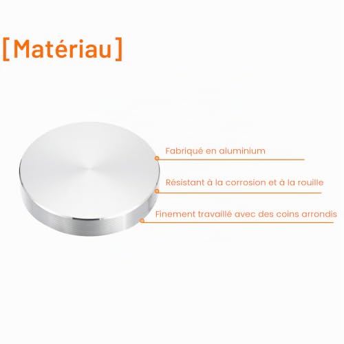 Sourcingmap Disque Aluminium Rond 40mm Argent 4 Pièces