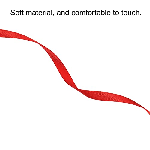 Sourcing Map ruban satin rouge 7mm x 91,4m double face