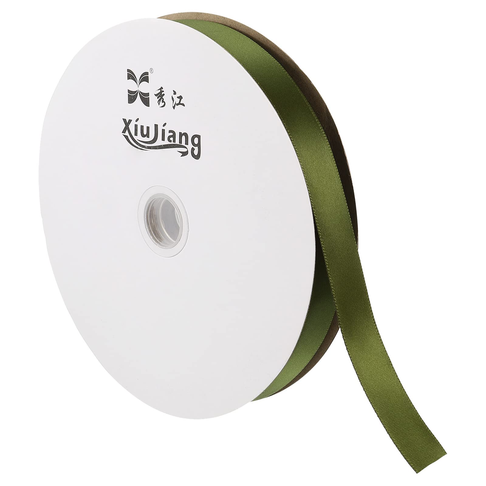 Sourcing Map ruban satin vert olive 20mm x 91,4m