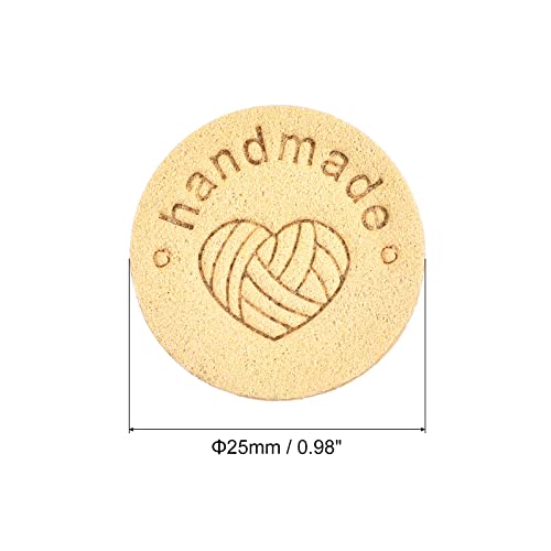 Sourcing Map étiquette cuir 25mm beige 30 pcs fait main à coudre
