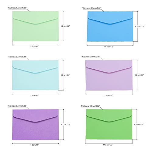 Sourcing Map 60 Mini Enveloppes papier multicolore vert bleu