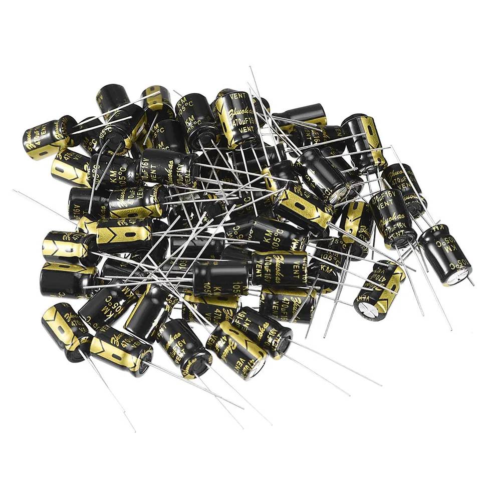 sourcing map 470uF 16V condensateur électrolytique 60pc 8x12mm