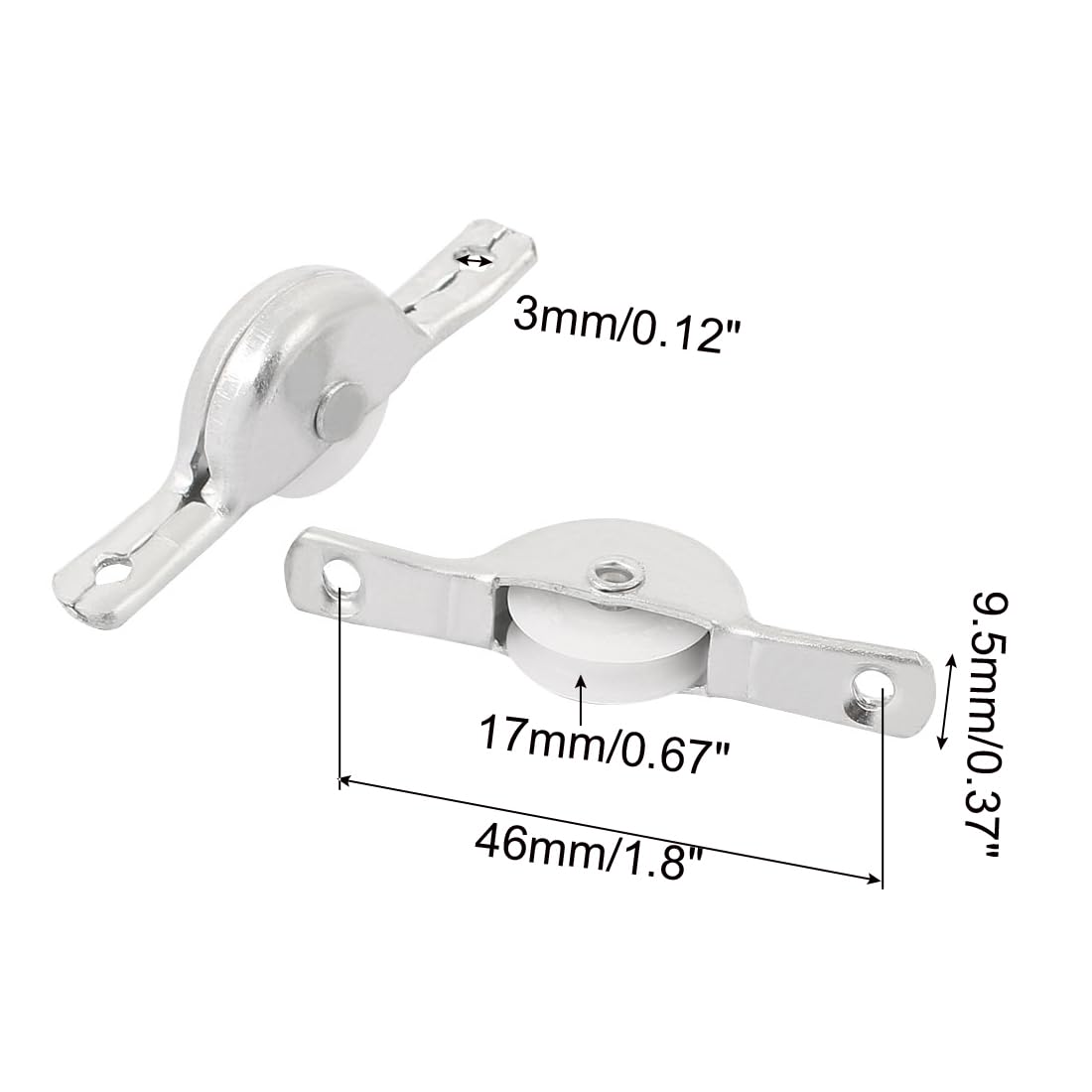 Sourcingmap Roulette Porte Coulissante 46 mm Lot 10 Roulettes