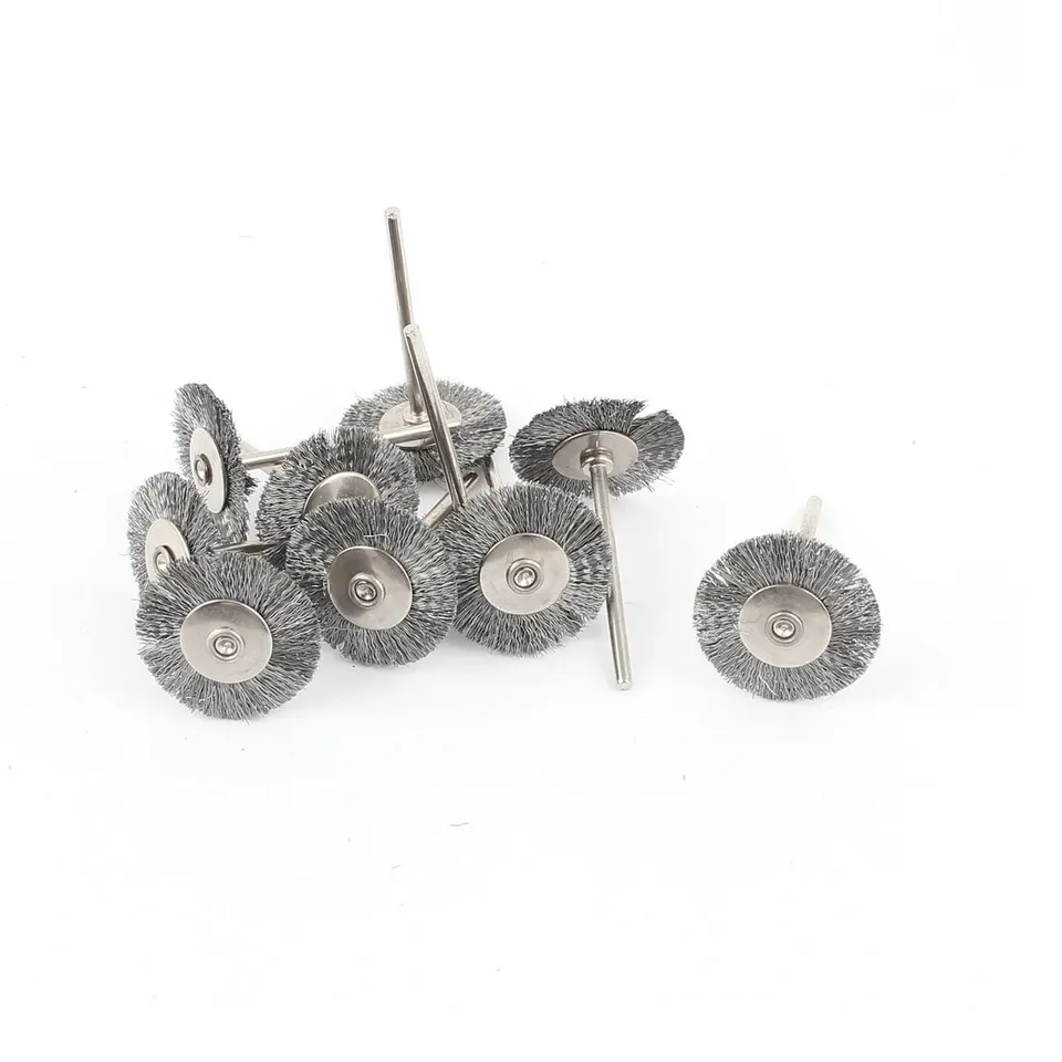 Sourcingmap Brosse métallique roue 25mm lot 11 tige 2,3mm