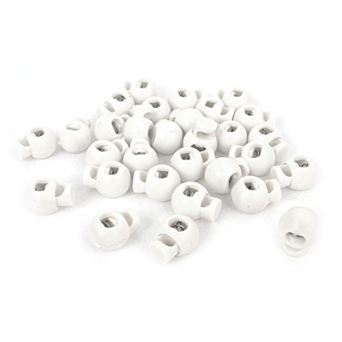 sourcingmap Bloque-Cordon Plastique Blanc 6x5mm Lot de 30