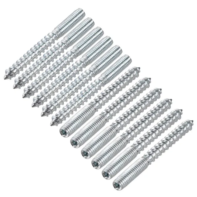Sourcing Map Home & Garden Vis Double Filetage M6 60mm Acier 12 pcs