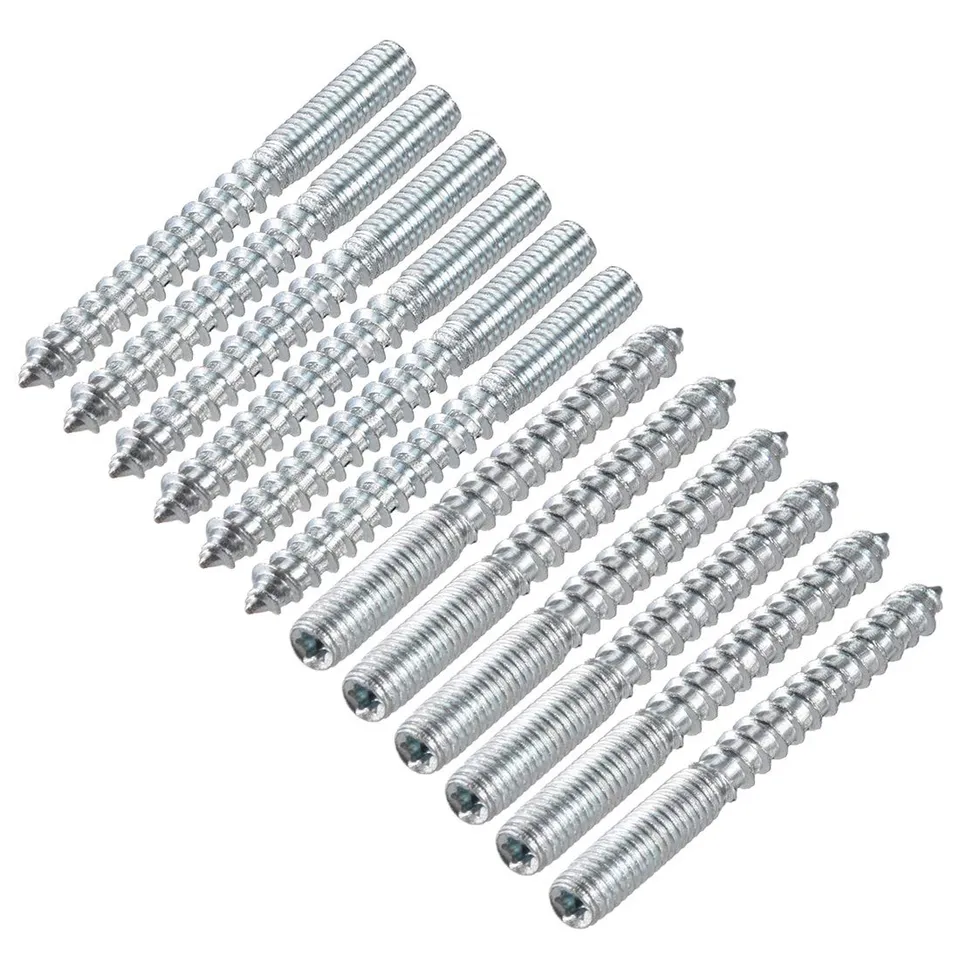 Sourcing Map Home & Garden Vis Double Filetage M6 60mm Acier 12 pcs