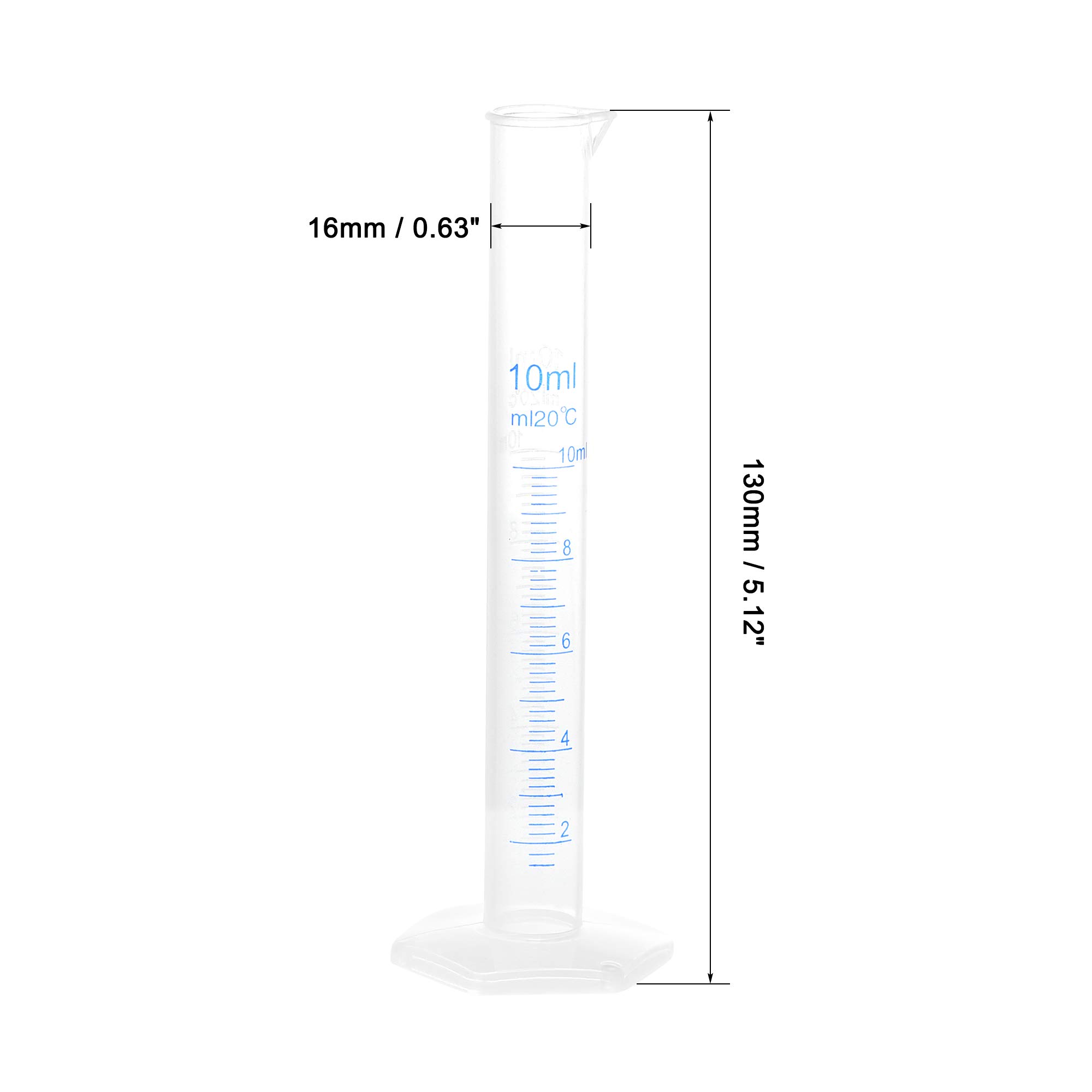 Sourcingmap 10ml cylindre gradué plastique éprouvette labo