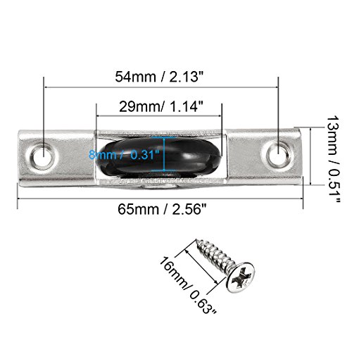 sourcingmap roulette porte coulissante nylon 29mm lot 2