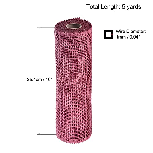 sourcing map Toile de jute PP bordeaux 25,4cm x 5 yards