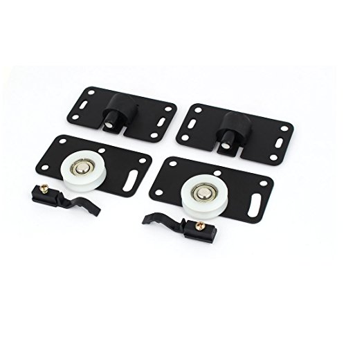 Sourcing Map Roulette Porte Coulissante 30mm Lot de 2 Noir