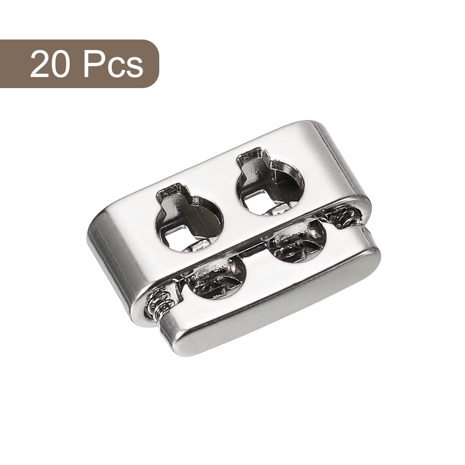 sourcing map Arrêt Cordon Argent Brillant 19mm Lot de 20