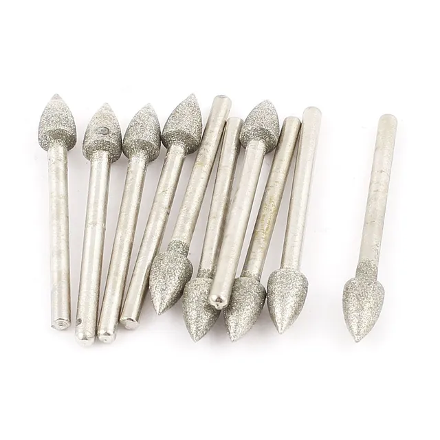 sourcing map pointe montée diamant conique 3x6 mm lot 10