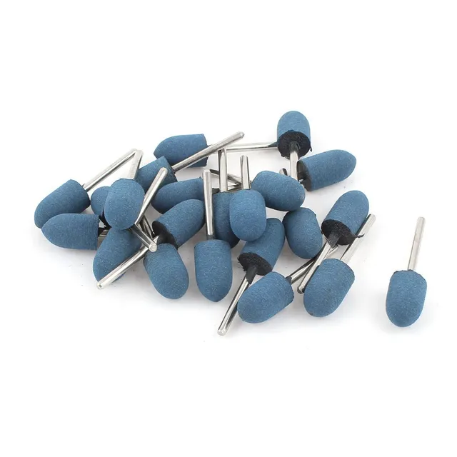 SOURCINGMAP meule tige caoutchouc cône 12mm bleu lot 22