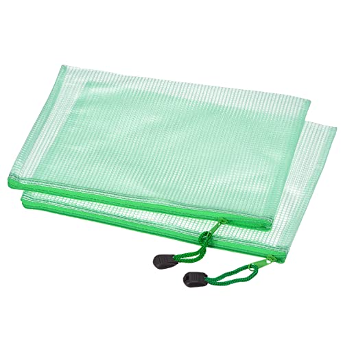 Sourcingmap pochette B6 zip verte lot de 6 PVC
