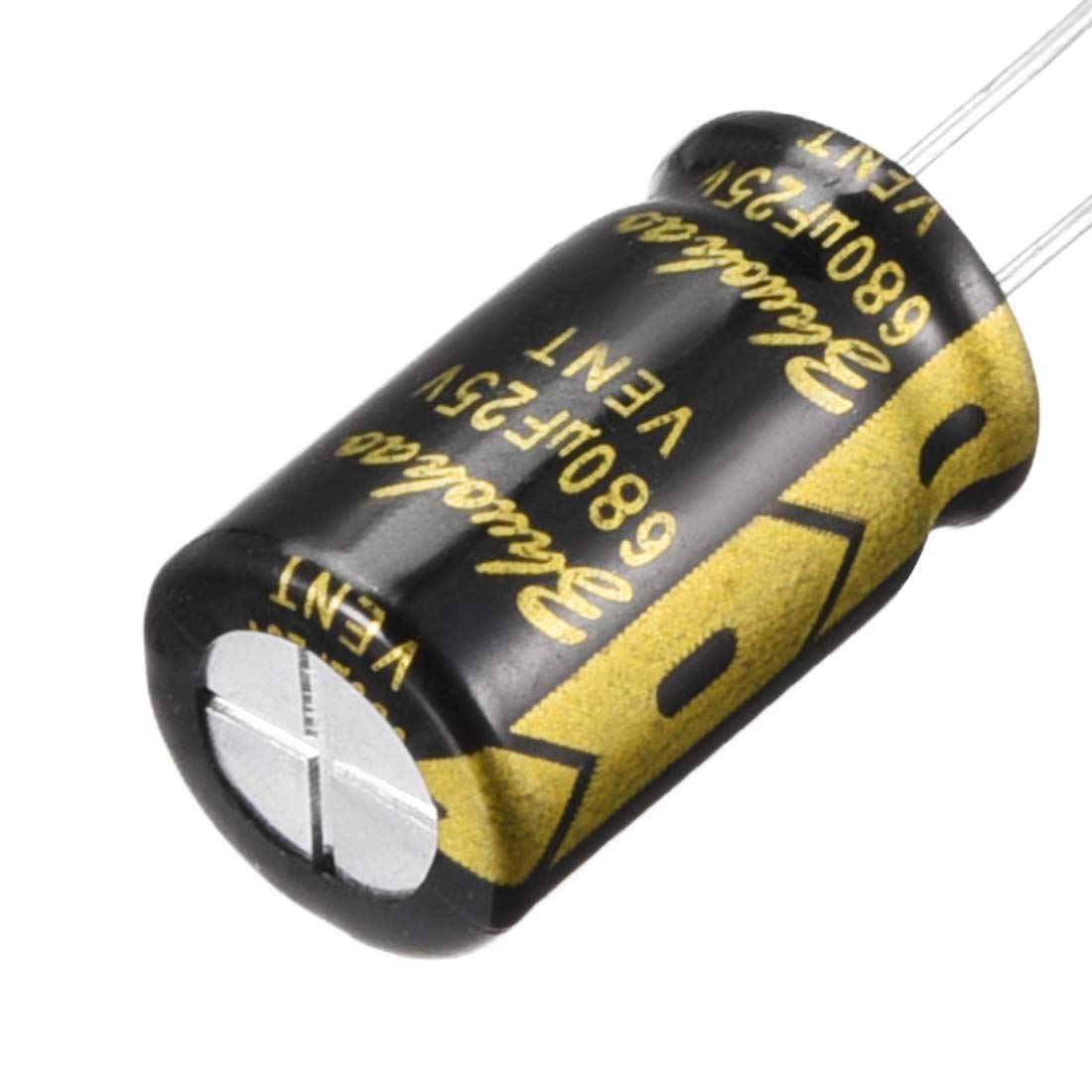 sourcing map Industrial condensateur 680uF 25V 10x17 mm 15 pcs