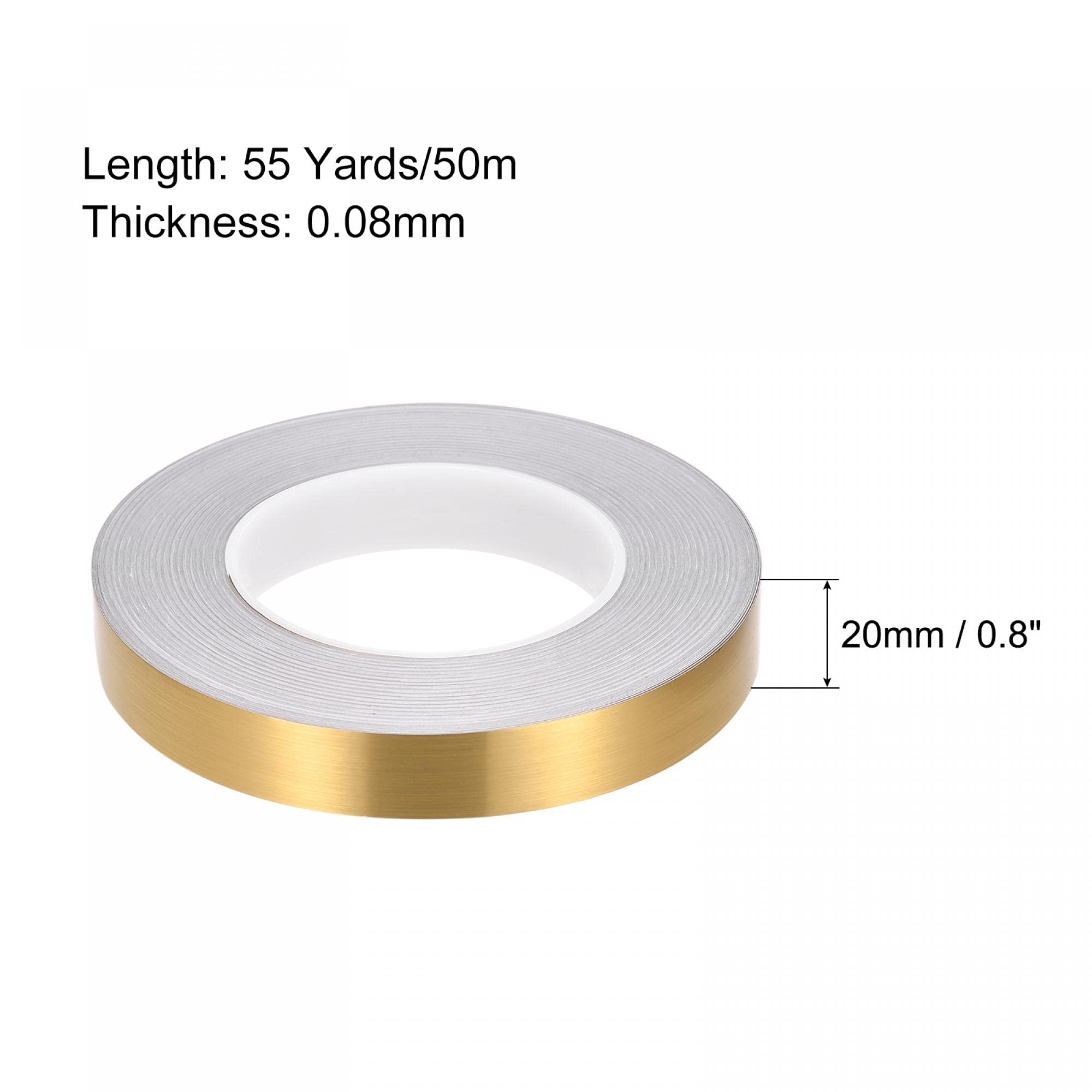 sourcing map Ruban Adhésif Carrelage Doré 20mm x 50m