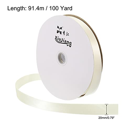 sourcing map ruban satin 20mmx91,4m blanc céramique