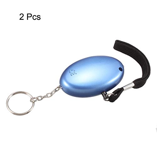 Sourcing Map Alarme personnelle porte-clés LED 130dB bleu lot 2