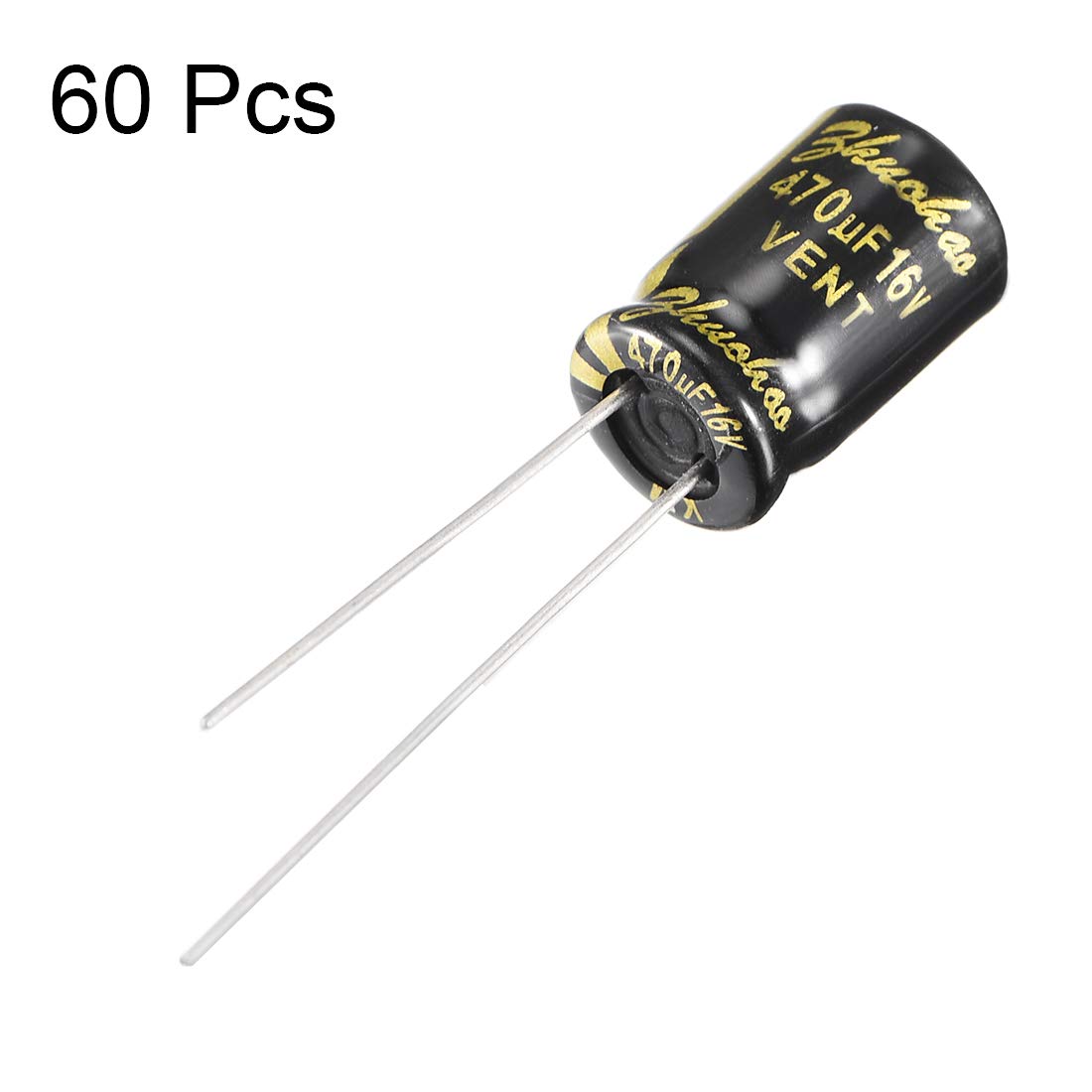 sourcing map 470uF 16V condensateur électrolytique 60pc 8x12mm
