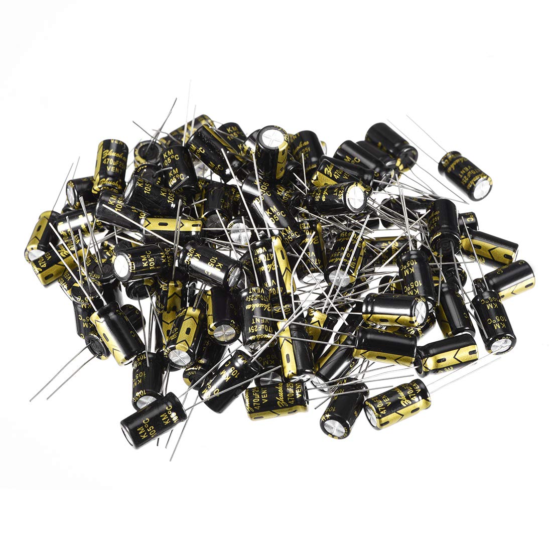 Sourcingmap Industrial 470uF 25V condensateur électrolytique 100 pcs
