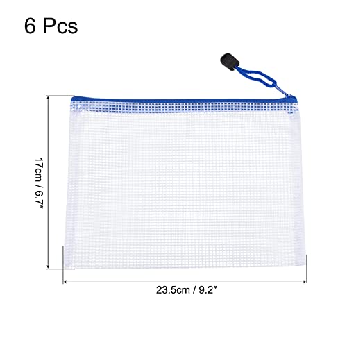 sourcing map Pochette zip A5 blanche x6 PVC imperméable