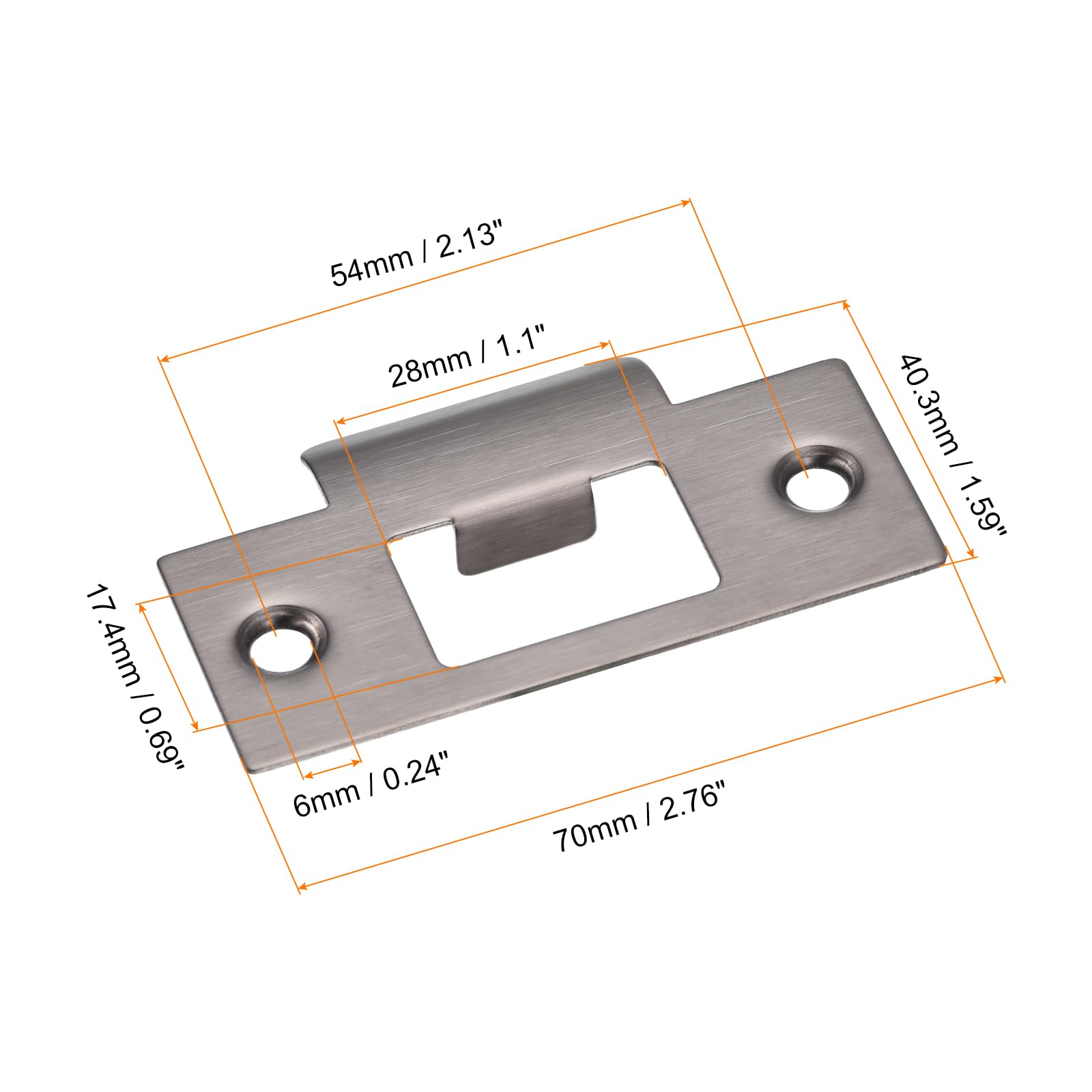 SOURCINGMAP Plaque Frappe Porte Inox 70x40mm Grise + Vis