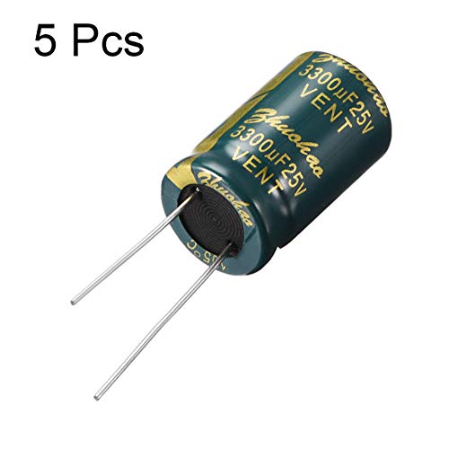 sourcing map 3300uF 25V condensateur électrolytique 5pcs ESR