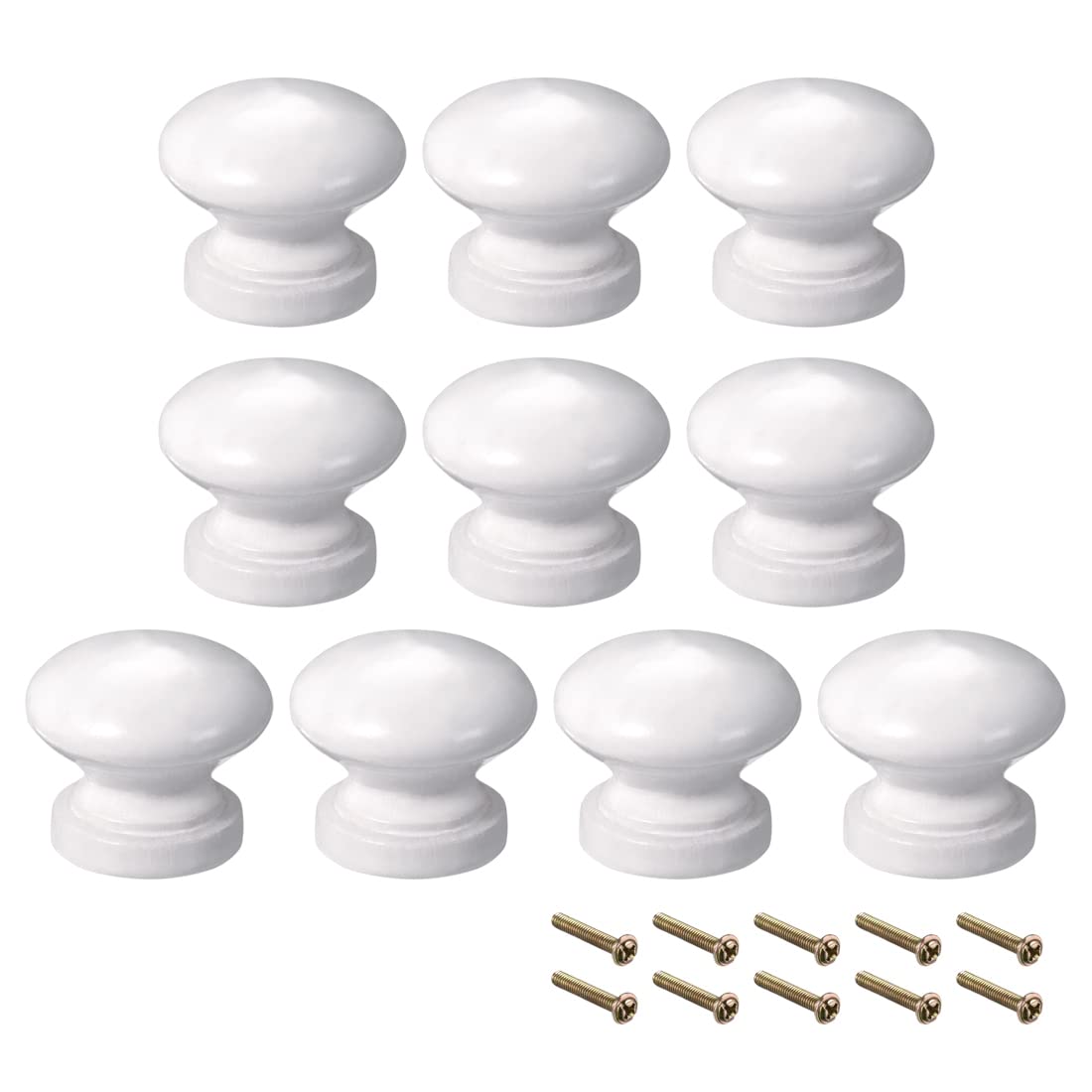 Sourcing Map Home & Garden bouton bois blanc 24 mm lot de 10