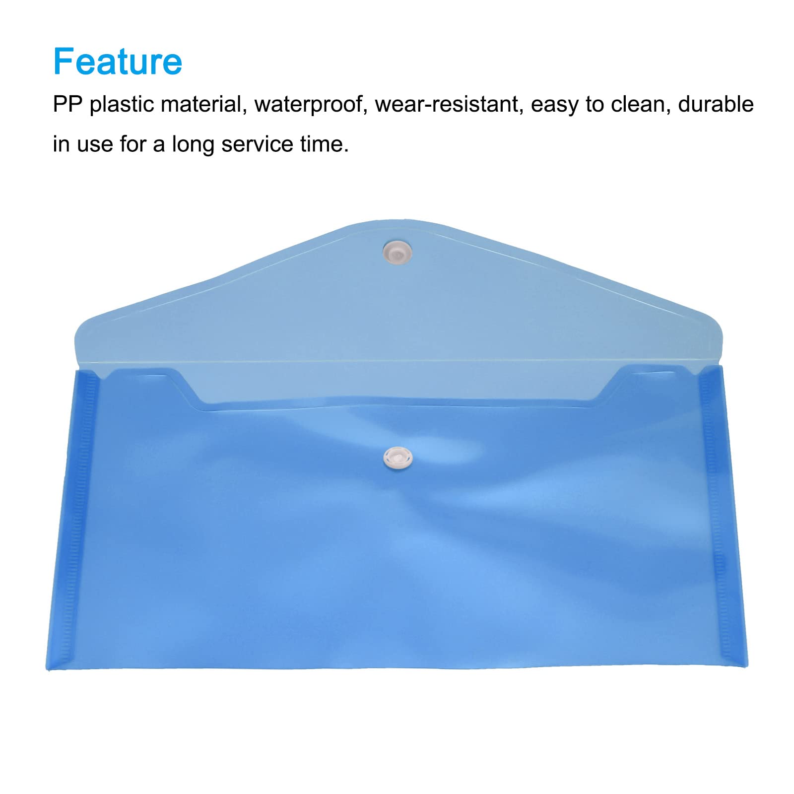 Sourcing Map pochette plastique A4 bleu bouton lot 12 PP