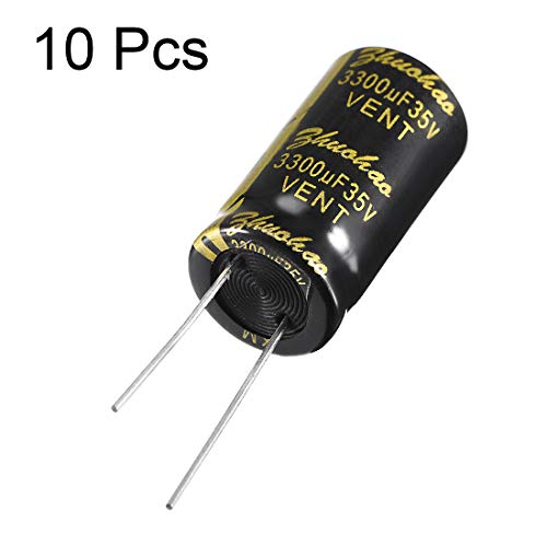 sourcing map 3300uF 35V condensateur électrolytique 10pc 16x30mm