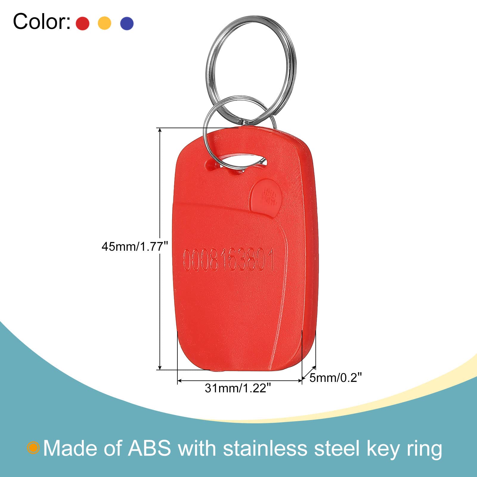 sourcing map double frequence porte-cles RFID 3 couleurs x12