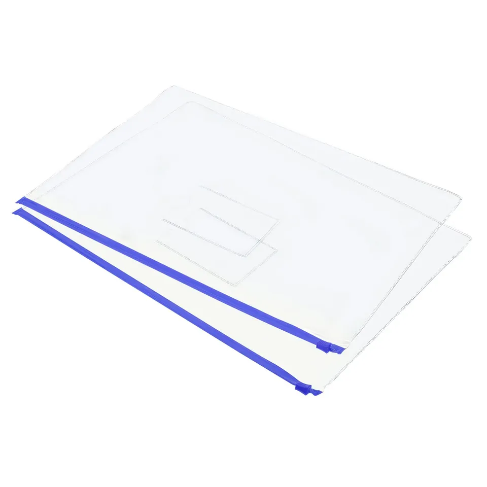 sourcing map A4 pochette zippée PVC bleue lot 40 imperméable