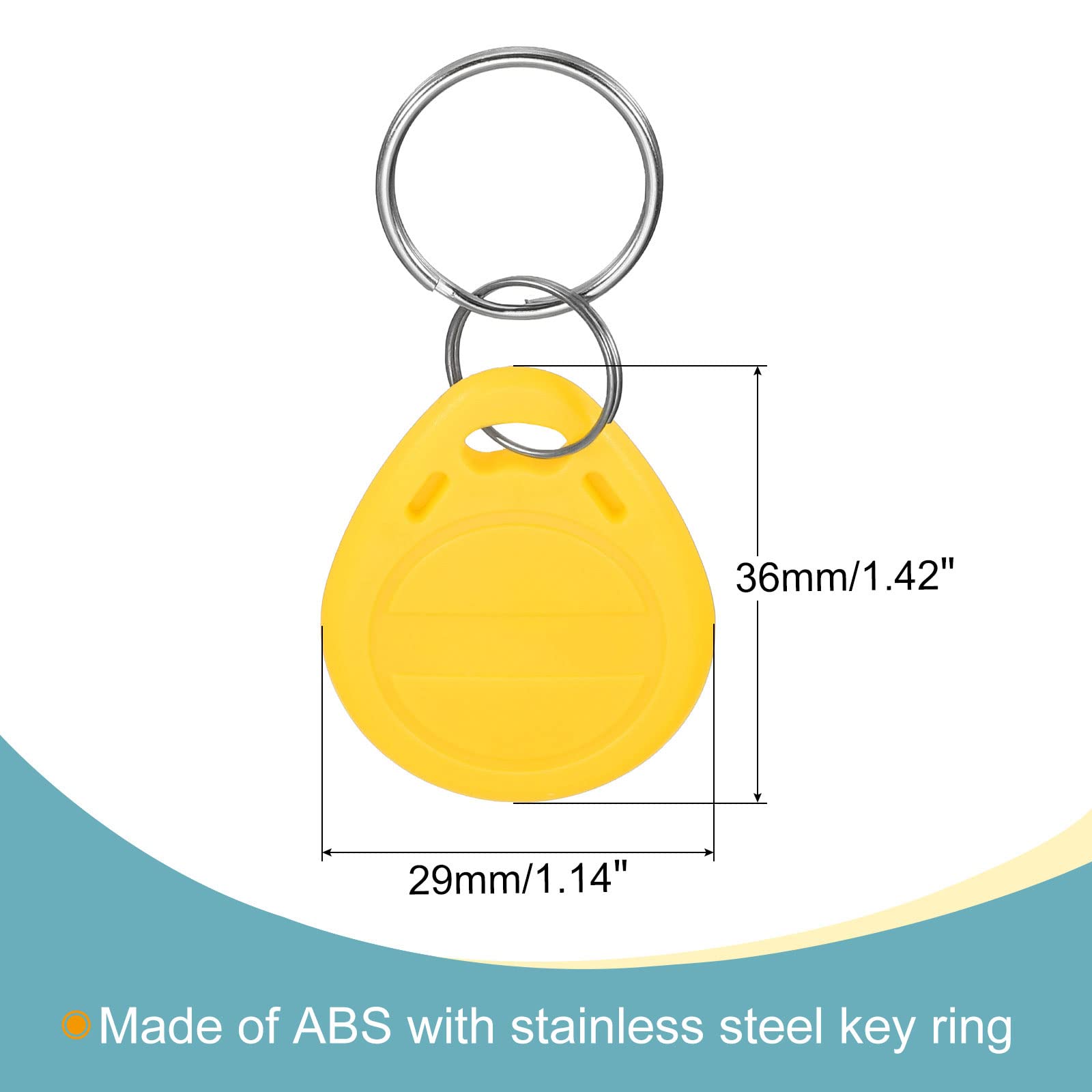 Sourcing Map Electronics Badge RFID 125KHz 5200 Jaune x12 Copiable