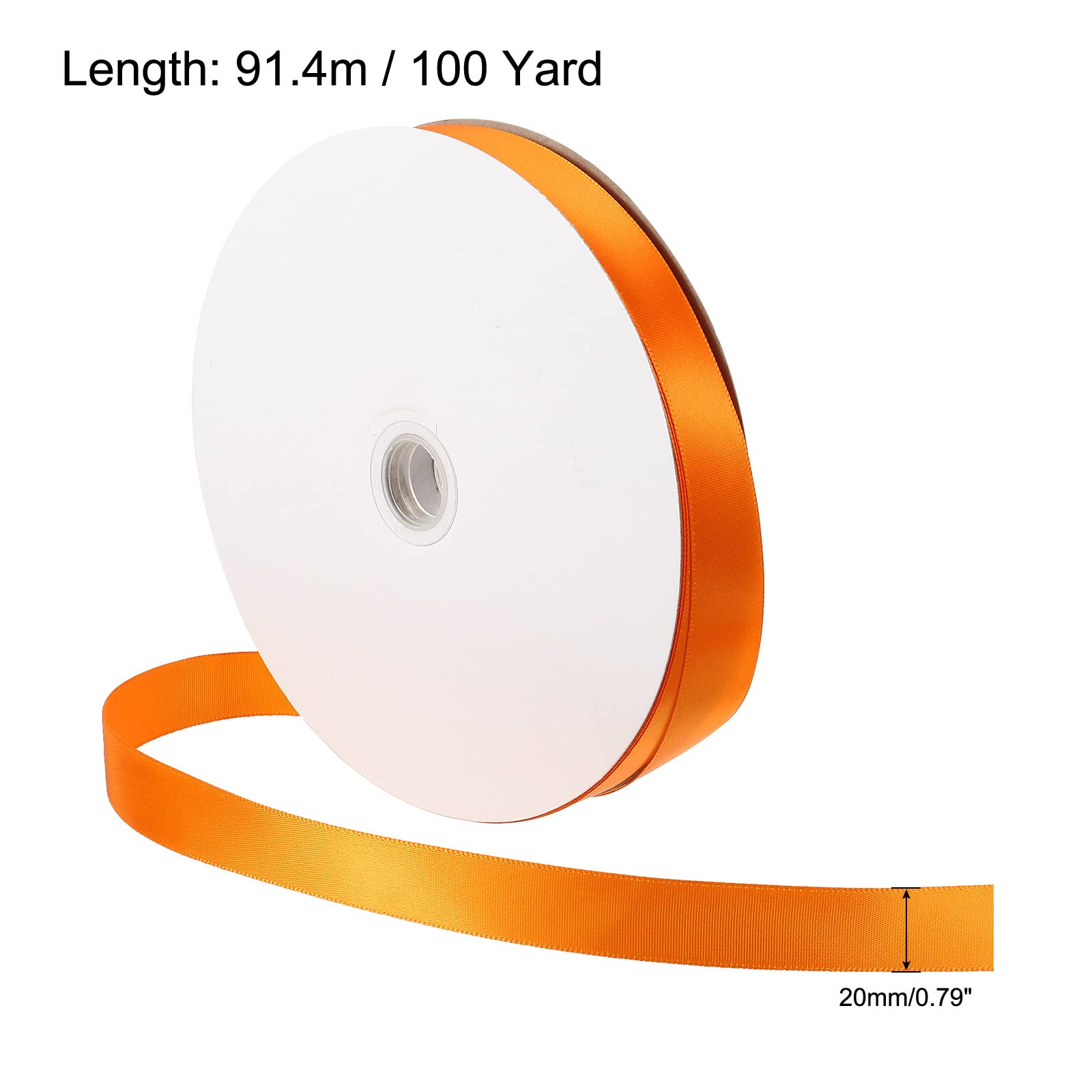 Sourcingmap Ruban Satin Orange 20mmx91,4m Polyester