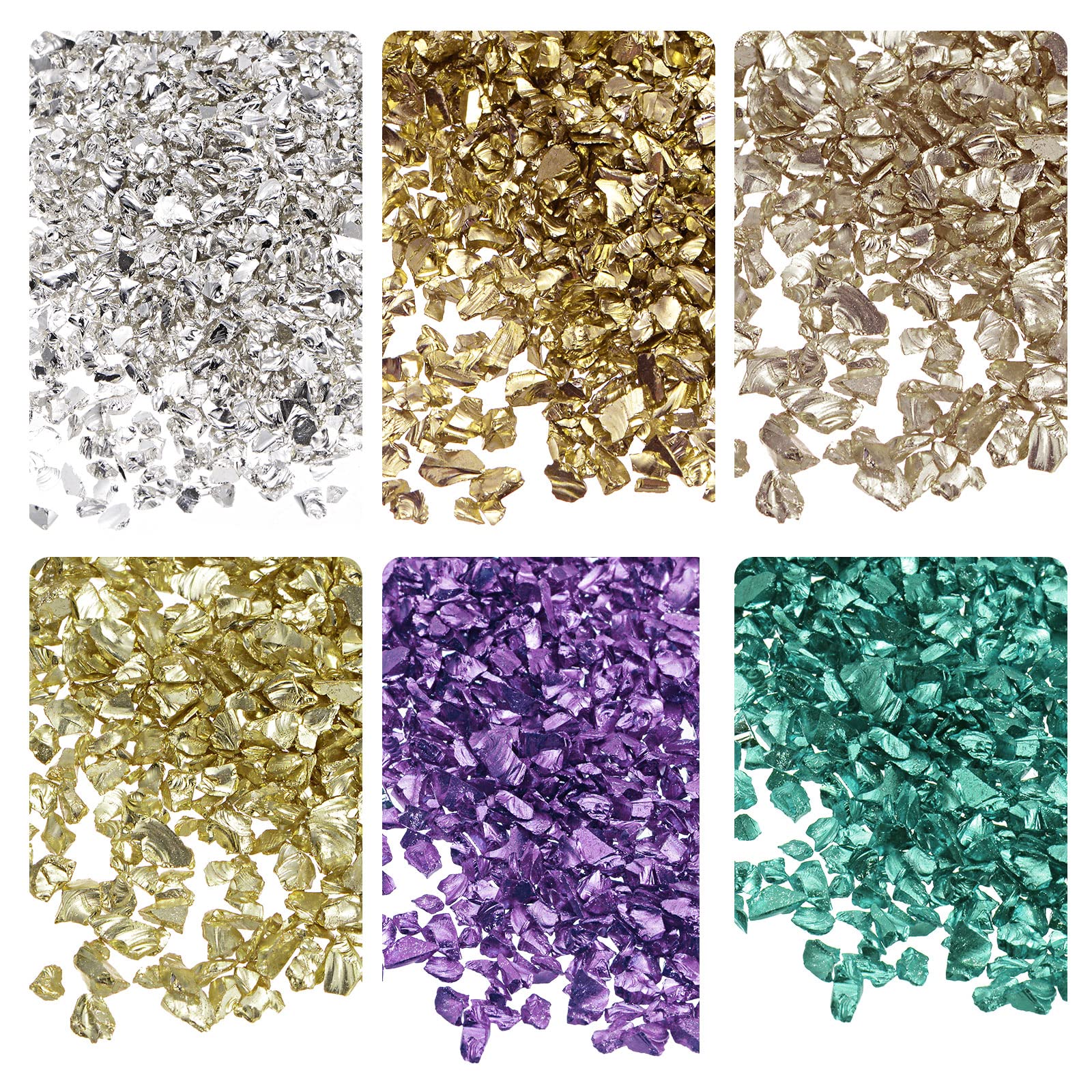sourcing map Verre concassé déco kaki 1-4 mm 28 g
