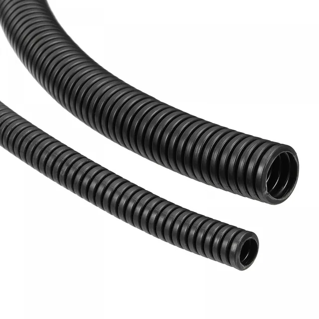 sourcing map gaine câble tube ondulé PP 6,5 mm noir 3 m + 2 m